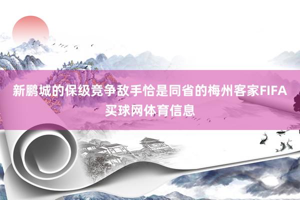 新鹏城的保级竞争敌手恰是同省的梅州客家FIFA买球网体育信息