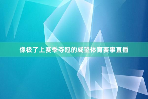 像极了上赛季夺冠的威望体育赛事直播