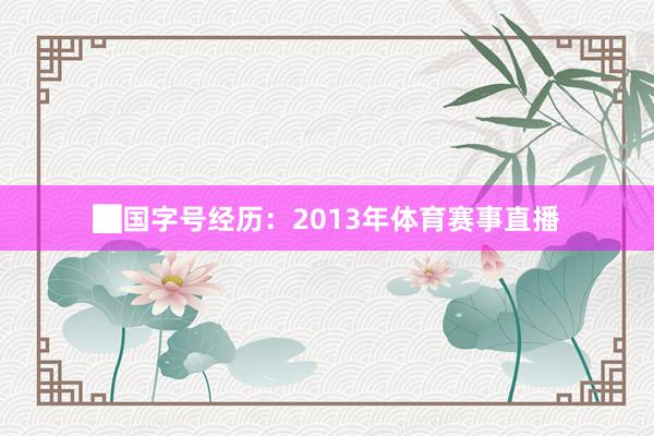 █国字号经历：2013年体育赛事直播