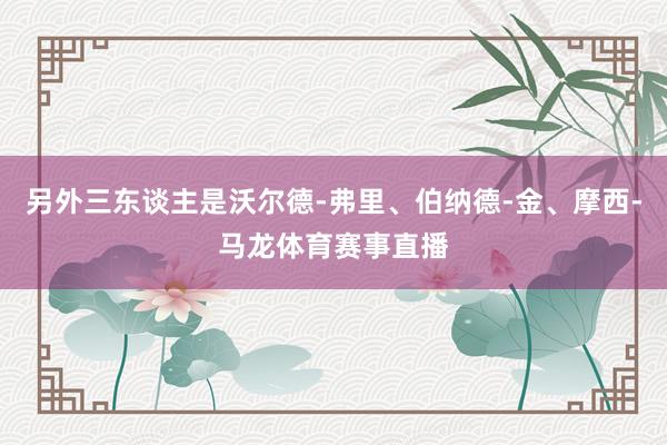 另外三东谈主是沃尔德-弗里、伯纳德-金、摩西-马龙体育赛事直播