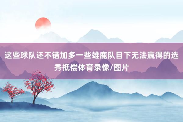 这些球队还不错加多一些雄鹿队目下无法赢得的选秀抵偿体育录像/图片