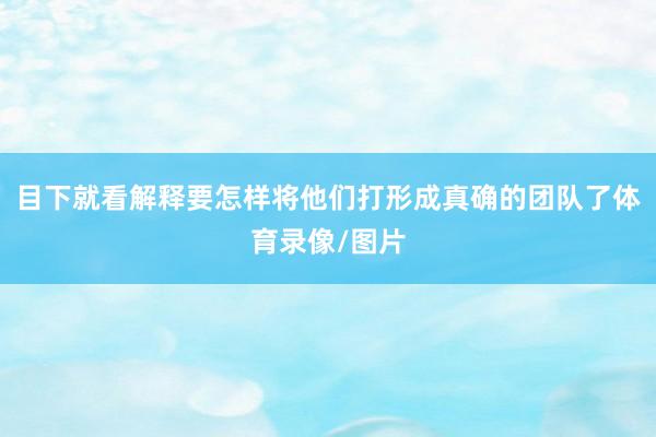 目下就看解释要怎样将他们打形成真确的团队了体育录像/图片