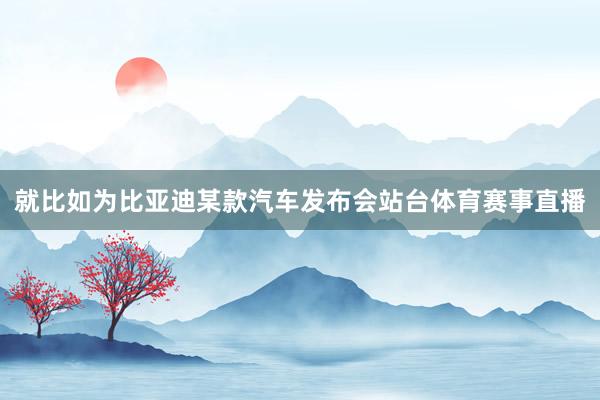 就比如为比亚迪某款汽车发布会站台体育赛事直播