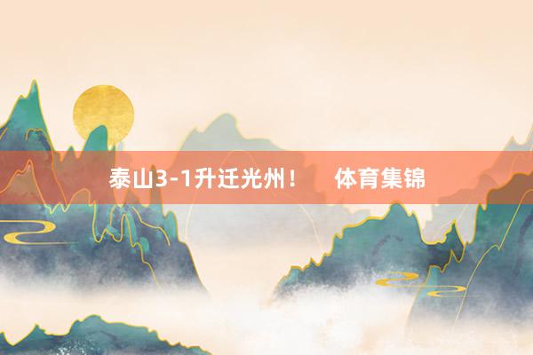 泰山3-1升迁光州！    体育集锦