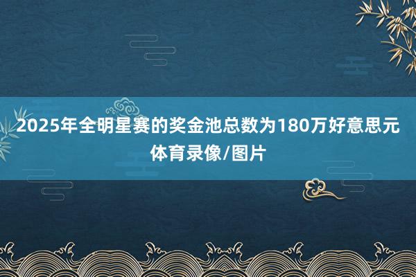 2025年全明星赛的奖金池总数为180万好意思元体育录像/图片
