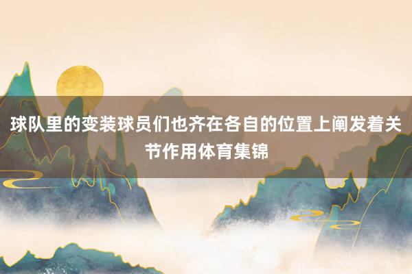 球队里的变装球员们也齐在各自的位置上阐发着关节作用体育集锦