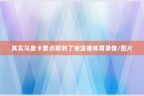 其实乌度卡要点聊到了谢泼德体育录像/图片