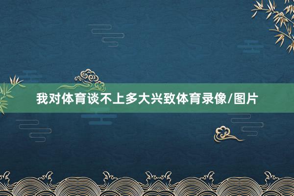 我对体育谈不上多大兴致体育录像/图片