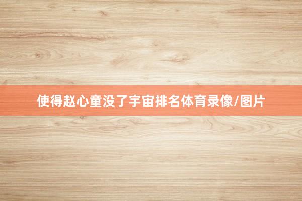 使得赵心童没了宇宙排名体育录像/图片