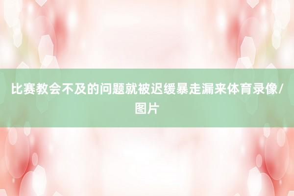 比赛教会不及的问题就被迟缓暴走漏来体育录像/图片
