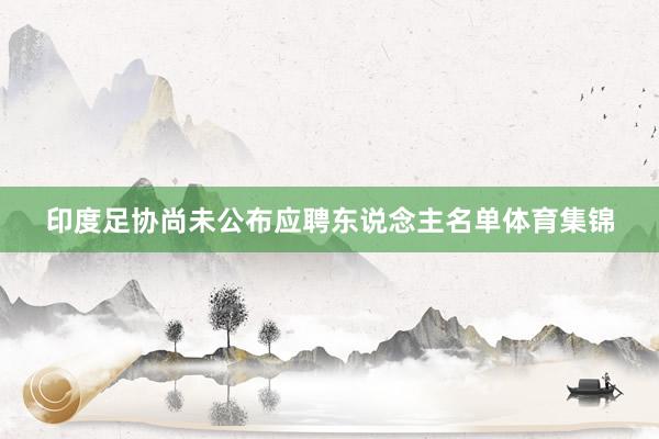 印度足协尚未公布应聘东说念主名单体育集锦