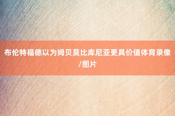 布伦特福德以为姆贝莫比库尼亚更具价值体育录像/图片