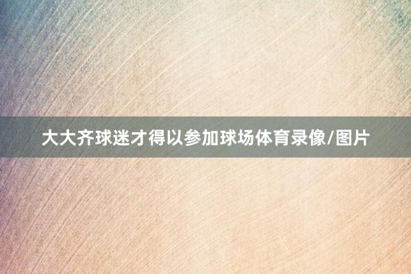 大大齐球迷才得以参加球场体育录像/图片