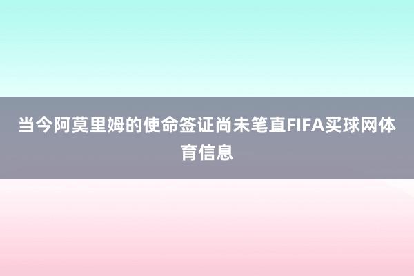 当今阿莫里姆的使命签证尚未笔直FIFA买球网体育信息