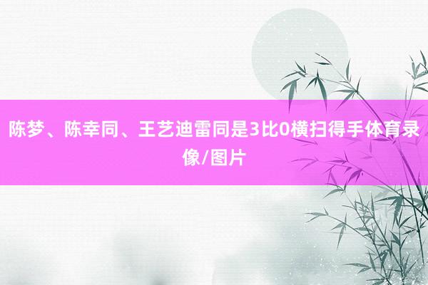 陈梦、陈幸同、王艺迪雷同是3比0横扫得手体育录像/图片
