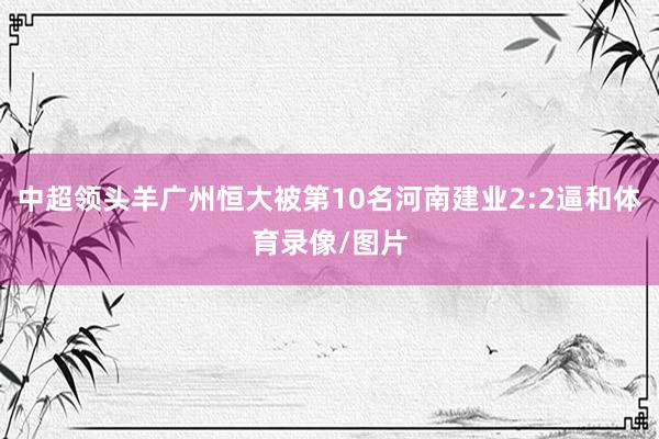 中超领头羊广州恒大被第10名河南建业2:2逼和体育录像/图片