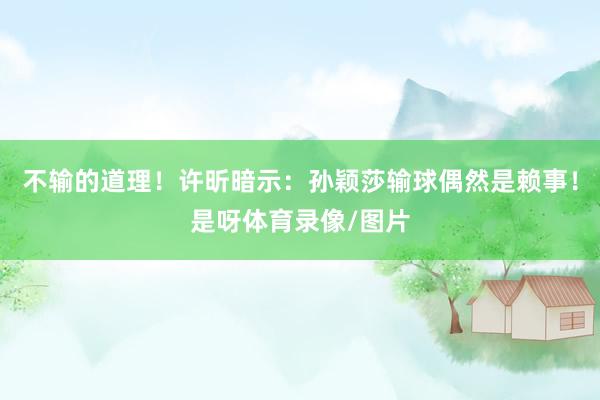 不输的道理！许昕暗示：孙颖莎输球偶然是赖事！是呀体育录像/图片