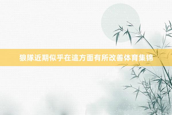 狼隊近期似乎在這方面有所改善体育集锦