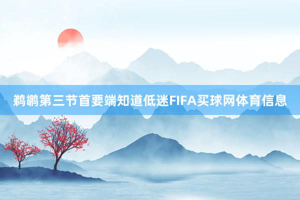 鹈鹕第三节首要端知道低迷FIFA买球网体育信息